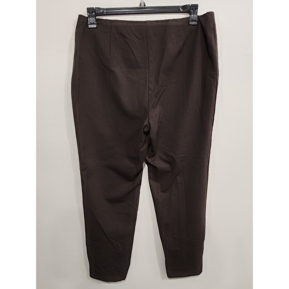 J. Jill Ponte Slim Leg Pants Womens L Dark Brown 34‎ Waist 29 Inseam Pull On - Picture 6 of 7